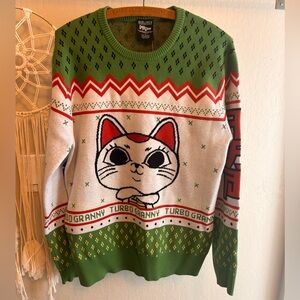 ❤️ Dan Da Dan Turbo Granny Maneki Neko Sweater NWT!
